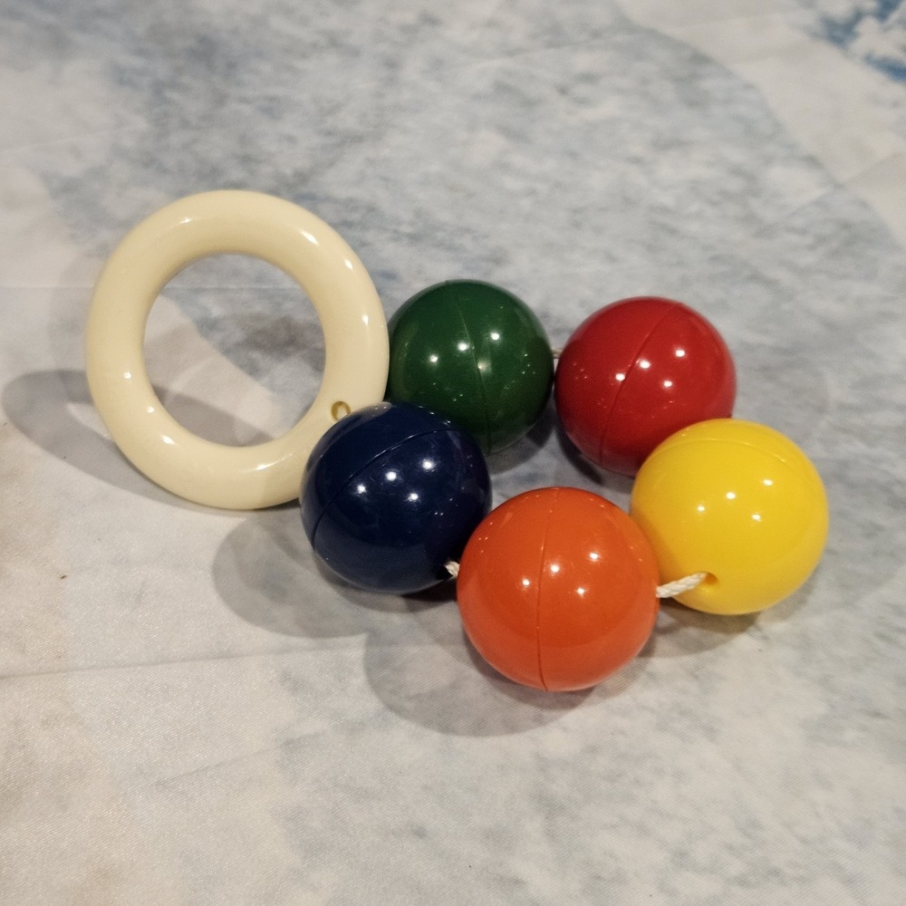 Vintage Ambi Toys Lot Rocking Horse Jockey Rattle Balls Baby Toy Set - Picture 7 of 8